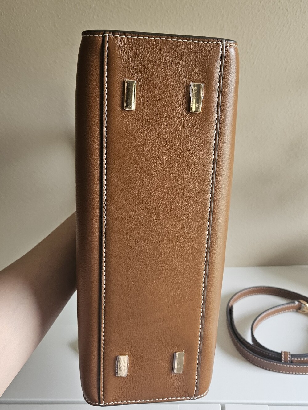 Small Lee Radziwill Double Bag. Aged Tan. Tory Burch. - Picture 6 of 13